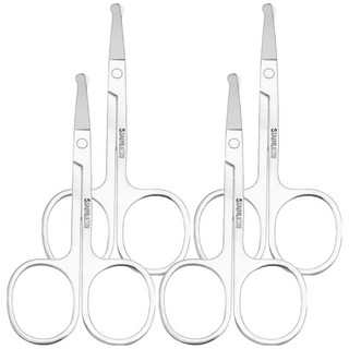FANCY LIFE 不鏽鋼鼻毛剪, 剪刀款, 4支