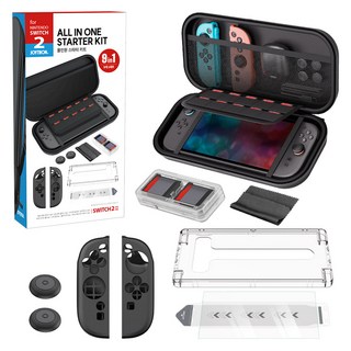 JOYTRON 任天堂 Switch 2 配件多合一入門套組 7件組, 1套, 黑色, SW2-KIT01