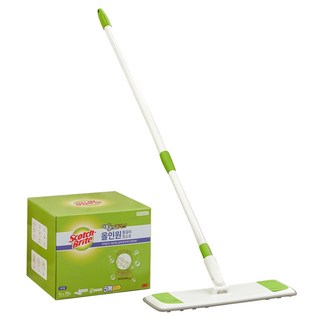 3M Scotch-Brite 百利 簡易清潔拖把 + 靜電擦拭布 10張, 1組