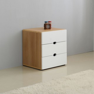 제이디퍼니처 로미 3단 협탁 서랍장, 아카시아화이트, 1개