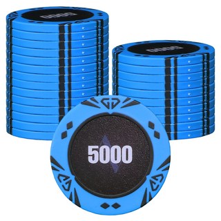 AAHM 鑽石撲克籌碼 5000, 藍色, 25個