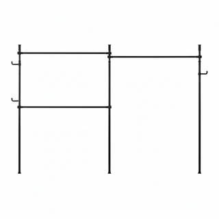 衣架專家 3桿頂天立地掛衣架 38mm, 黑色