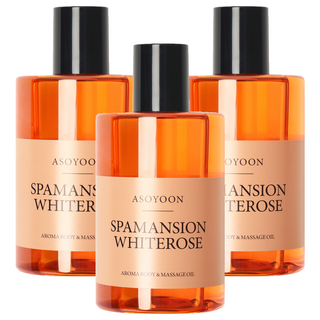 Asoyoon Spamansion Chamomile 身體按摩油 白玫瑰, 400ml, 3瓶