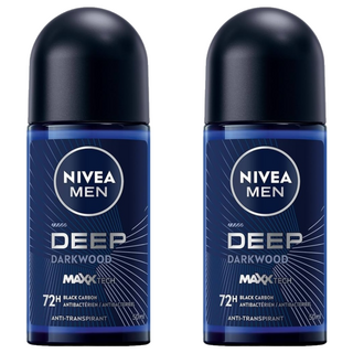 NIVEA 妮維雅 深極炭系列 止汗爽身乳液 清新魅力 滾珠瓶, 50ml, 2瓶