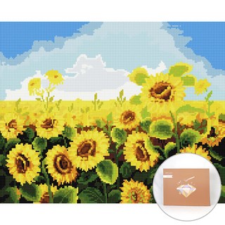 ARTJOY DIY帆布鑽石貼畫組 50*40cm, 向日葵田, 1套