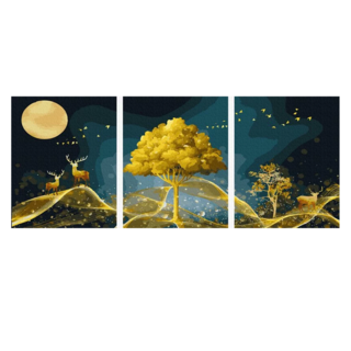 ArtLife 藝術生活 三拼畫/數字油畫DIY 3件組 95277 40 x 50cm, 金城月夜, 1組