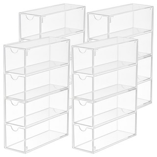四層收納抽屜 01 17.5 x 6.3 x 24.6cm, 透明色, 4個