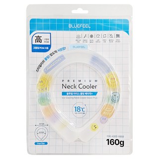 BLUEFEEL 冰心涼感環 18°C 頸部降溫神器 輕盈舒適 160g, 微笑 透明色, 1個