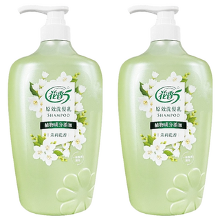 花香5 原效洗髮乳, 茉莉花香, 無矽靈, 含玻尿酸精華, 深層保濕, 改善乾燥髮尾, 植物來源淨護技術, 1.1kg, 2瓶