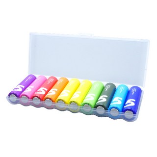 Cuktech 鹼性電池 3號AA B06 附電池盒收納 環保無汞無鎘, 10顆, 1盒