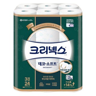 Kleenex 舒潔 天然紙漿 裝飾 & 柔軟 3層衛生紙 30m, 24捲, 1個