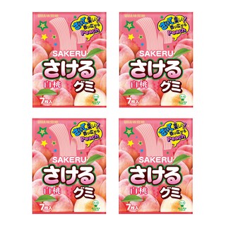 UHA 味覺糖 撕吧 白桃味軟糖, 32.9g, 4包