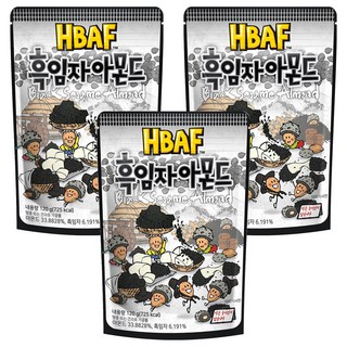 HBAF 杏仁果 黑芝麻味, 120g, 3包