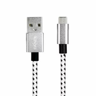 Kinyo USB-Type-C鋁合金編織線 USB-C12 55g, 3m, 銀色, 1條