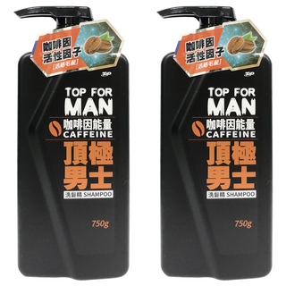 TOP 脫普 男士咖啡因能量洗髮精 750g 新一代咖啡因子 弱酸性配方, 2瓶