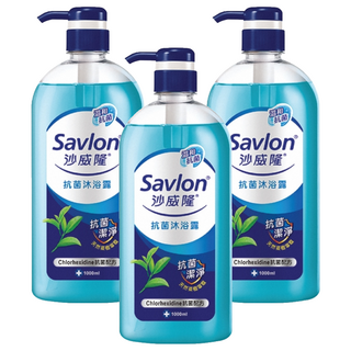 Savlon 沙威隆 抗菌沐浴露 茶樹萃取 肌膚防護 潔淨身體 茶樹香氛, 1L, 3瓶