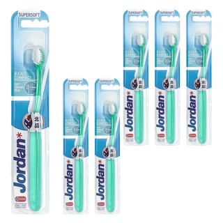 Jordan 超纖細超軟毛 迷你頭牙刷 顏色隨機, 1入, 6支