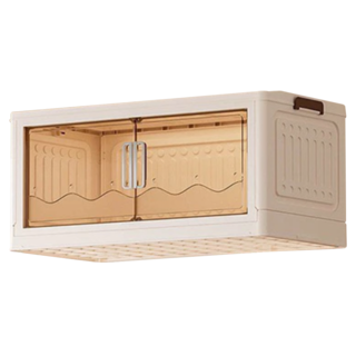 雙開門收納櫃 磁吸折疊收納 PP+PS材質 小號收納箱, 透明