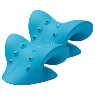 JK 人體工學肩頸指壓按摩器, 2個, 磁吸C型藍色