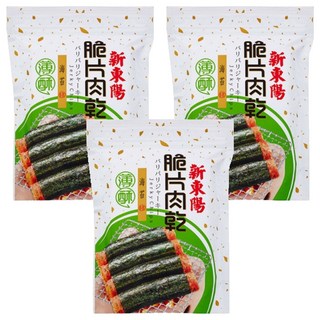 新東陽 海苔脆片肉乾，手工蛋捲型，無添加防腐劑及人工色素, 75g, 3包