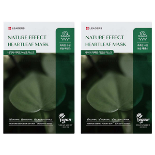 LEADERS 麗得姿 Nature Effect 魚腥草保濕補水面膜 Set 10片 純素, 2盒
