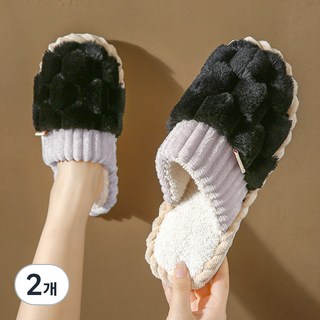 알로데 큐브 메론팡 실내 거실화, TYPE06 블랙, 2개