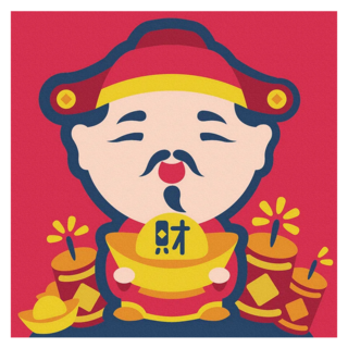 ArtLife 藝術生活 數字油畫DIY DR152 20 x 20cm, 財神駕到 紅色, 1個