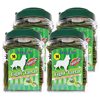 Boneplus 超效螺旋六星潔牙棒 M號 促進口腔健康 360度旋轉清潔, 草本, 600g, 4罐