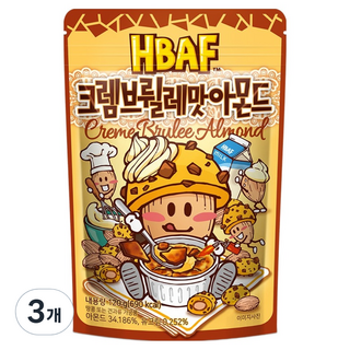 HBAF 焦糖布蕾口味杏仁, 3個, 120g