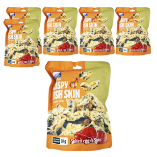 PHI LONG 辣鹹蛋黃口味魚皮, 6包