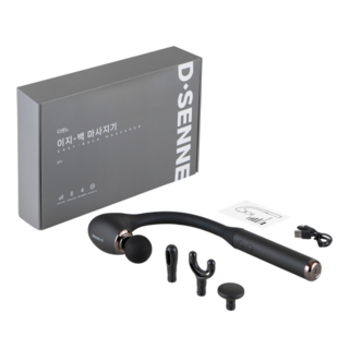 디센느 이지백 5단 조절 진동 안마 커브형 무선 마사지건 DSMA1, 블랙