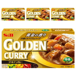 S&B 愛思必 金牌咖哩 中辛, 日本原裝進口, 198g, 4盒