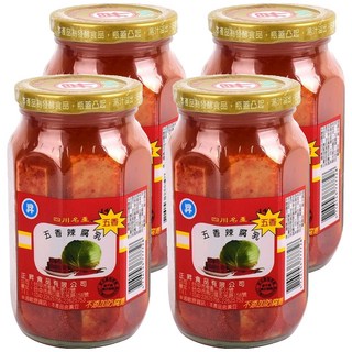 正昇食品 五香辣乳 四川名產, 460g, 4罐