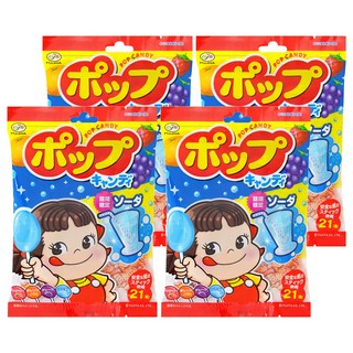 FUJIYA 不二家 POP棒棒糖 含21支, 121.8g, 4袋