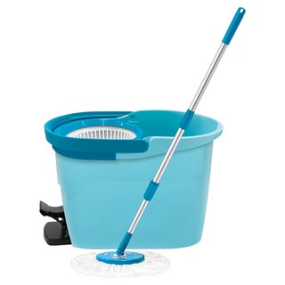 EASY CLEANER 家簡塵除 新雙驅動旋轉拖把組 腳踩變速齒輪 手壓4倍速脫水 節能省水, 1組