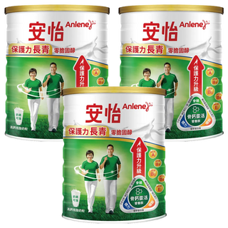 Anlene 安怡 長青高鈣低脂奶粉, 1.5kg, 3罐