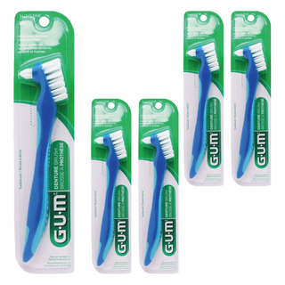 SUNSTAR 三詩達 G.U.M 雙頭假牙專用 假牙清潔刷 假牙刷 假牙清潔 義齒刷 顏色隨機, 1入, 5支