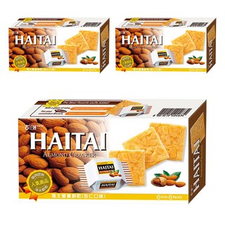 HAITAI 海太 營養餅乾 杏仁口味, 口口鬆脆 獨立包裝, 133g, 3盒