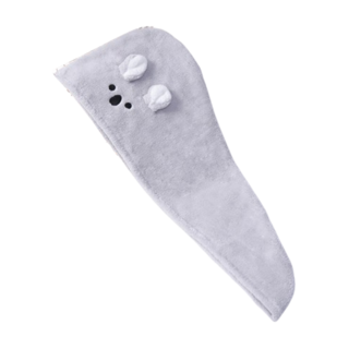 愛北鼻 珊瑚絨乾髮帽, 灰色無尾熊, 1個