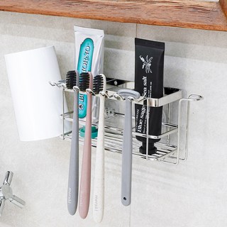 spiderloc 無痕不鏽鋼牙刷置物架 銀色 1個