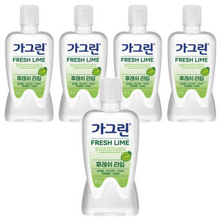 가그린 후레쉬라임 구강청결제, 380ml, 5개