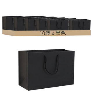 黑卡紙袋 橫款6號 Set 10, 40 x 12 x 28cm, 40 x 12 x 28c m, 黑色, 1組