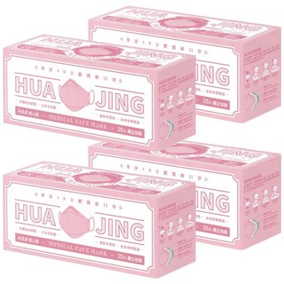 華淨醫材 4D成人立體醫用口罩, 櫻花粉, 25片, 4盒