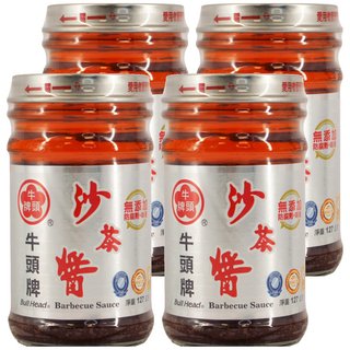 牛頭牌沙茶醬，香醇口感，沾水餃/配火鍋/炒牛肉/炒三鮮/炒飯皆宜, 127g, 4罐