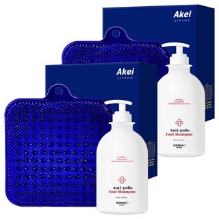 AKei. Anti-Pollu足部清潔液+防滑洗腳墊組, 1組, 2組