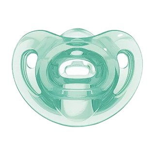 NUK SENSITIVE 全矽膠安撫奶嘴, 適合0-6/6-18個月寶寶, 仿母乳拇指型奶嘴, 不含雙酚A, 美國製造, 0-6個月, 綠色, 1個