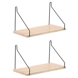 木質一字隔板置物架 2個, 1層, 原木色