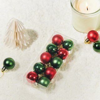 크리스마스 오너먼트 볼 10p 세트, 레드그린, 1세트