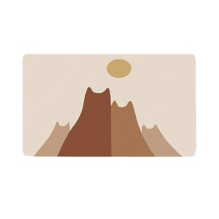 西格傢飾 畢卡喵軟珪藻土防滑吸水地墊, 珪藻泥纖維層, 瞬間吸水, 快速揮發, 橡膠發泡層, 防滑橡膠底層, 柔軟耐磨, 喵喵山, 40 x 60cm