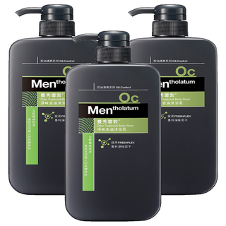 MENTHOLATUM 曼秀雷敦淨味去油沐浴乳 添加竹炭成分, 650ml, 3瓶
